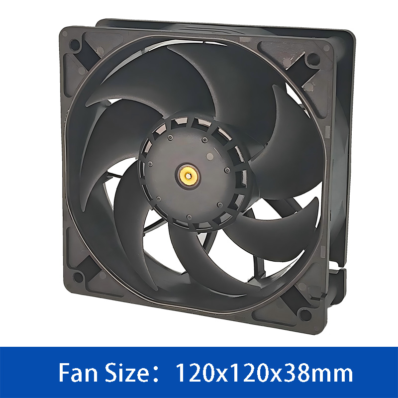 JENTECH JC12038B48SC3-C464 48V DC Axial Fan | 213.7 CFM PWM+FG Cooling Fan