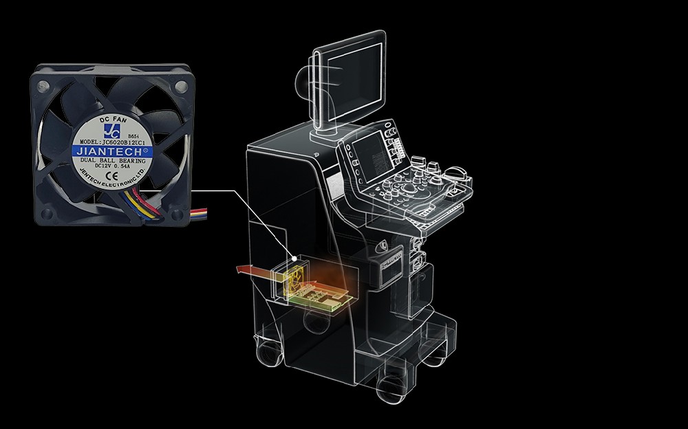 Portable Ultrasound Cooling Fan Solution | Rugged, Low-Noise & Vibration-Resistant DC Fans | JENTECH